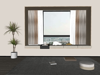 Modern Bay Window Cushion 3d model