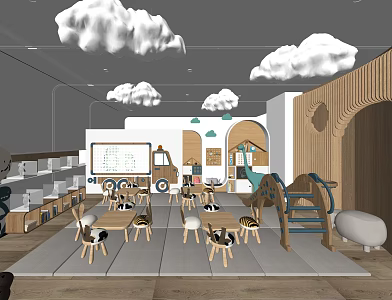 Modern Kindergarten Classroom 3d model