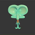 Adorable Light Green Aquatic Animal Cartoon 3D Model With Big Eyes And Long Nose