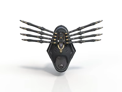 Black Industrial Mechanical Equipment Featuring Multiple Extended Metal Arms And Structural Design 3d model