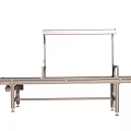 Industrial Conveyor Belt Equipment With Stainless Steel Frame And Black Transport Belt For Production Line