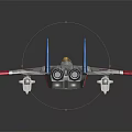 Pink White And Blue Modern Sleek Fighter Jet With Streamlined Wings Engines And Cockpit