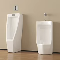 White Ceramic Urinals With Modern Design In Bathroom Interior Setting 3d model
