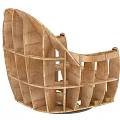 Unique Wooden Single Sofa Frame With Natural Wood Texture And Modern Design