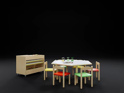 Kindergarten tables and chairs 3d model