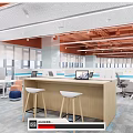 Modern open office collaboration area 3d model