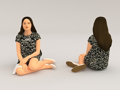 Lying woman sitting model