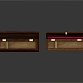 Open Wooden Boxes With Wooden And Red Velvet Interiors And Metal Clasps