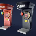 Red And Black Boxer Standing Boxing Punch Machines With Punch Balls