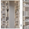 Modern White Bookshelves With Books Decorative Ornaments And Stylish Design