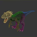 Fierce Dinosaur Character With Spiked Back Open Mouth Sharp Teeth And Yellow Claws