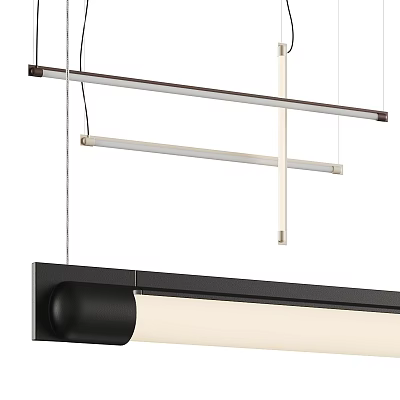 Minimalist Modern Pendant Light With Linear Design And Sleek Black Finish For Interior Decoration 3d model