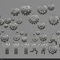 Silhouette People Working With Different Gears In Mechanical Team Collaboration