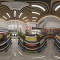 Modern Bright Supermarket Interior With Orderly Shelves And Rich Varieties Of Quality Daily Groceries
