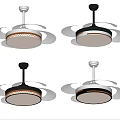 Modern Ceiling Mounted Air Conditioner Fan With Black White Colors And Trim