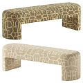 Modern Geometric Pattern Upholstered Sofa Bench In Two Distinct Color Schemes For Living Room Decoration