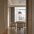 Modern Hotel Mahjong Room Interior With Mahjong Table Rattan Chairs And Pendant Lamp