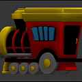 Colorful Electric Toy Train With Red Body Yellow Roof And Blue Windows