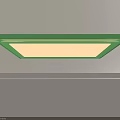 Modern Green Square Ceiling Light with White Illumination and Sleek Design