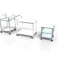 Stainless Steel Equipment Carts With Wheels Shelves And Handles For Utility Use