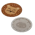 Cute Round Rugs with Lion Head and Sheep Head Patterns for Kids Room
