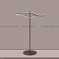 Understated Luxury Timeless Design Floor Lamp With Curved Arm And Metallic Base