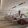 Elegant Restaurant Interior Featuring Neatly Arranged Tables White Red Tablecloths Large Windows And Green Views