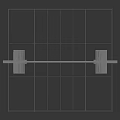 Colorful Barbell with Sport Label and Weight Plates on Red Brown Mat