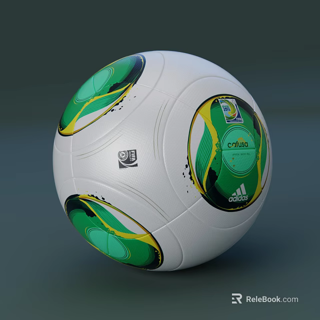 Adidas Copa Official Match Football With White Green Yellow Design For Sports Equipment 3d model 