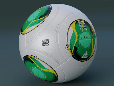 Adidas Copa Official Match Football With White Green Yellow Design For Sports Equipment 3d model