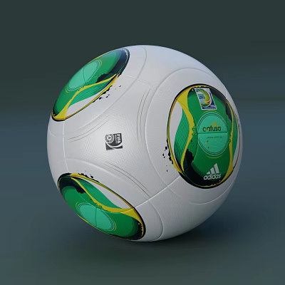 Adidas Copa Official Match Football With White Green Yellow Design For Sports Equipment 3d model