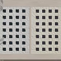 Square Carpets with Black Squares Gold Accents and Grid Pattern 3d model