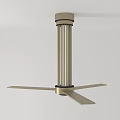 Ceiling Air Conditioner Fan with Modern Metal Blades and Cylindrical Design for Home Cooling