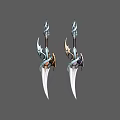 Ornate Daggers Featuring Intricate Designs Sharp Blades And Blue Gold Hilt Dragon Motifs