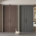 Modern password door single door 3d model