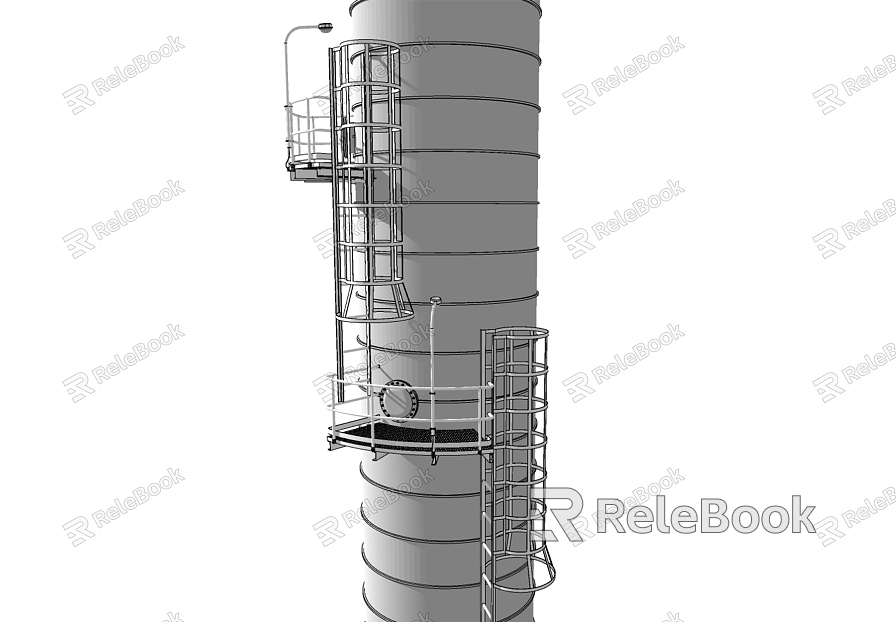 Modern Industrial Equipment Refinery Handrail Ladder model