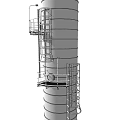 Industrial Vertical Storage Tank Structure With External Ladder And Metal Access Platform