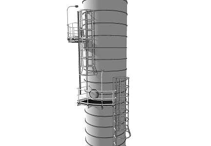 Modern Industrial Equipment Refinery Handrail Ladder 3d model