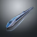 Modern High Speed Train With Aerodynamic Design And Sleek Blue White Reflective Body