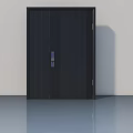 Modern Black Hinged Door With Sleek Surface And Silver Lockset Interior Design 3d model