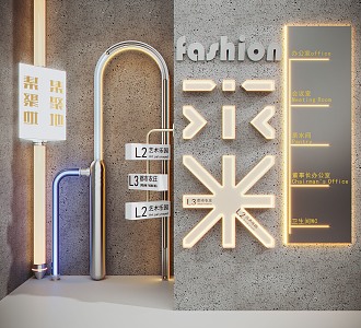 Acrylic light-emitting guide sign guide sign guide system sign road sign direction sign 3d model