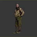 Man In Yellow Jacket Green Pants And Brown Boots Standing With Hands On Hips