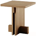 Modern Solid Wood Side Table With Minimalist Design And Color Options 3d model