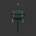 Industrial Mechanical Equipment Featuring Blue Cargo Platform Green Structure Driver's Cabin And Wheels