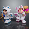 Modern game character child 3d model