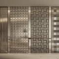 Modern Metal Room Dividers With Various Geometric Grid Patterns And Designs 3d model