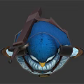 Fantasy Blue Armored Penguin Warrior Character With Sword And Leather Belt