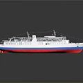 Detailed Water Transport Ship Model With Multiple Decks And Upper Structure Design 3d model