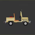 Yellow Toy Truck With Orange Seats Roof Lights And Black Wheels Design