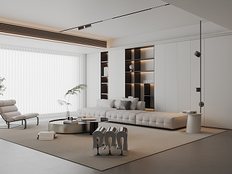 Modern Italian Style Living Room Sofa Coffee Table Combination Minimalist Leisure Sofa Chair Decorations Fantasy Curtain Floor Lamp Unhosted Lamp Living Room 3d model